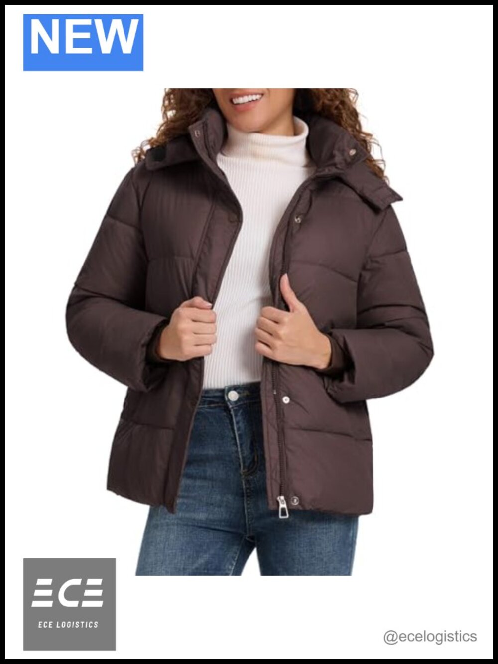 Women's Cropped Puffer Jacket Hooded Zip Up Quilted Winter Coat